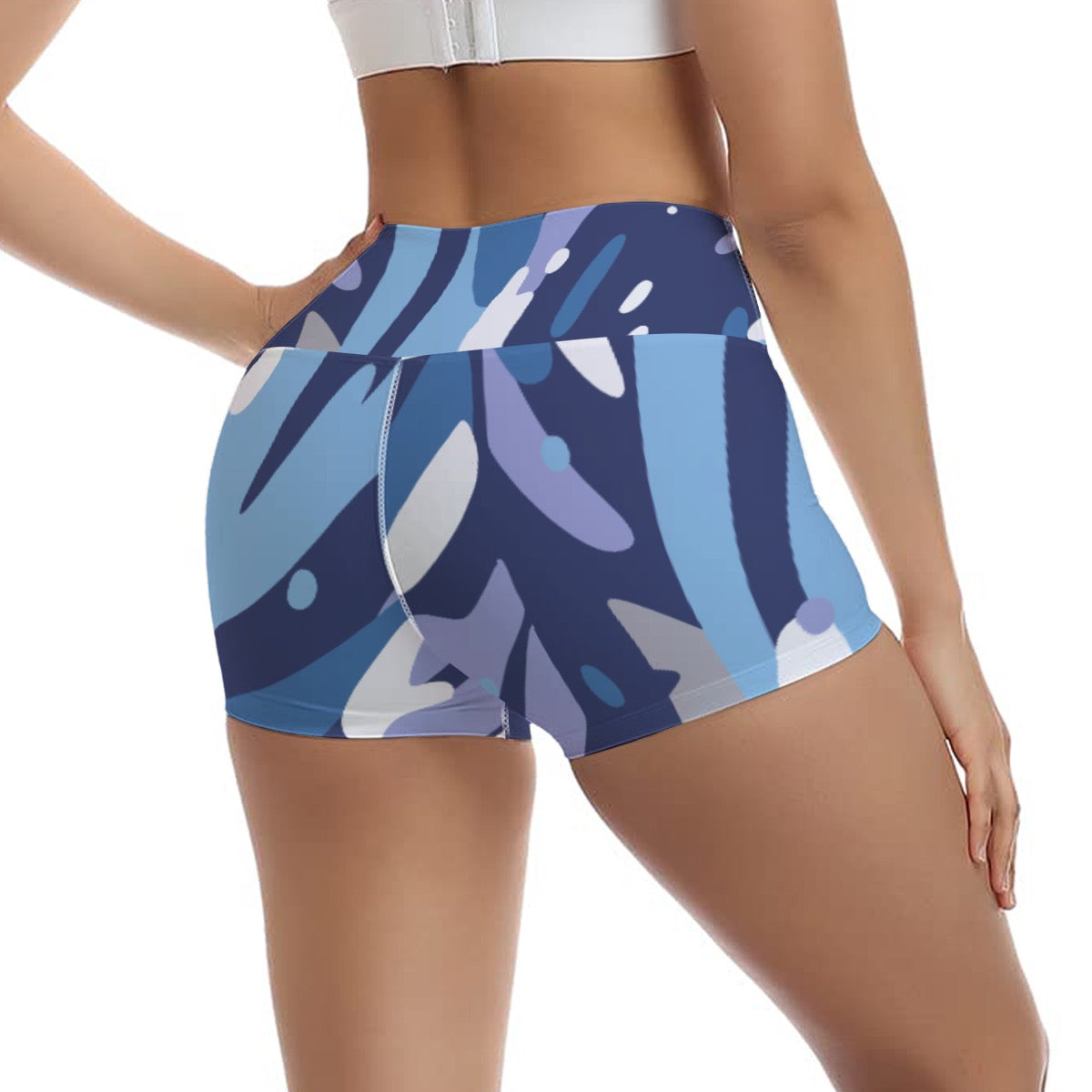 Ocean Wave  Women's Ultra-Short Yoga Shorts